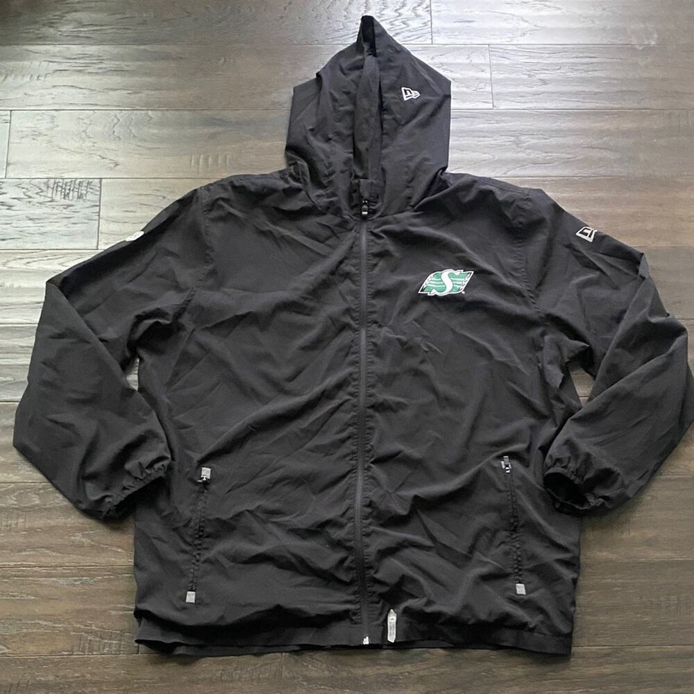 NEW ERA Saskatchewan Roughriders CFL Jacket Mens Sz XXL Black Sideline Gear